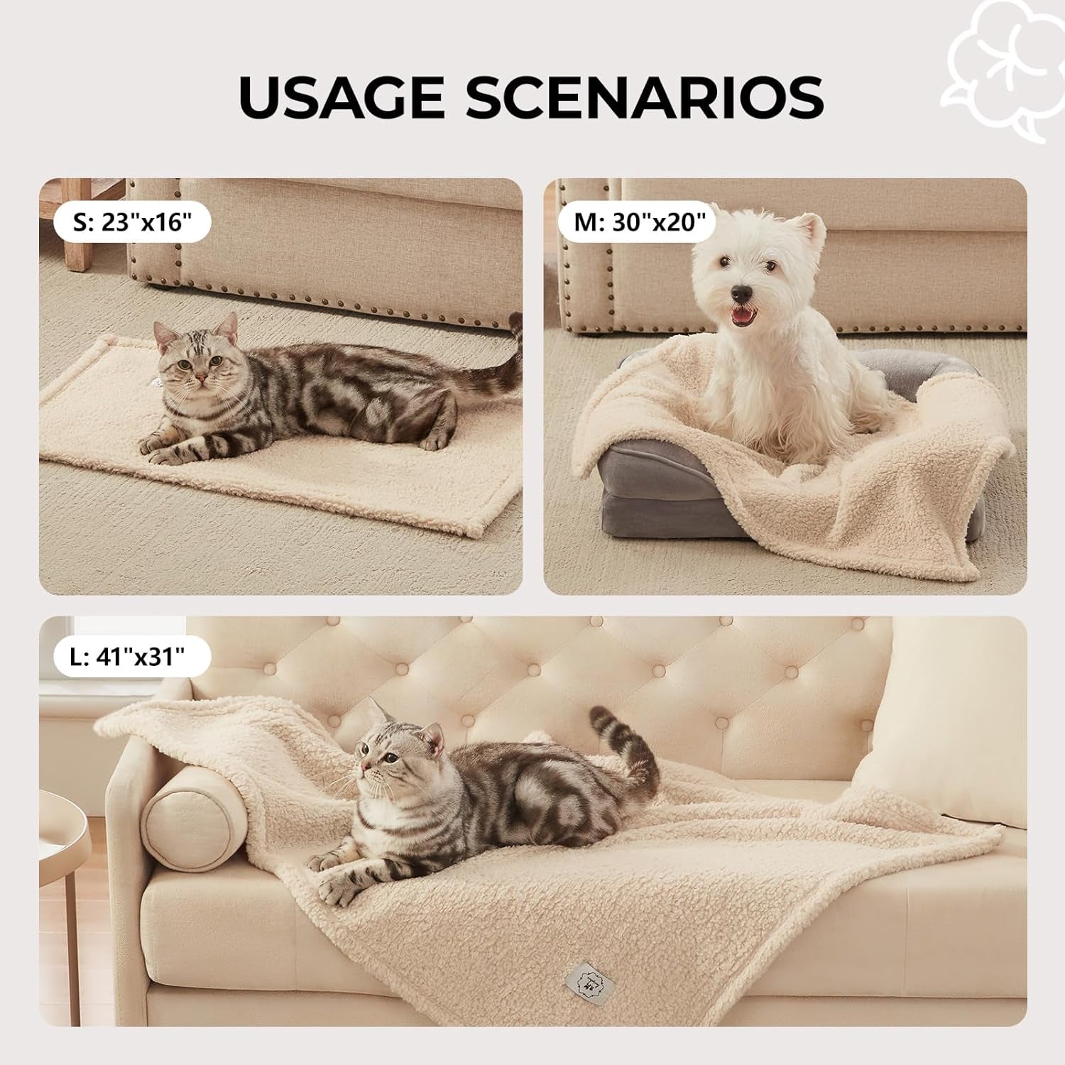 1 Pack 3 Calming Blankets Fluffy 