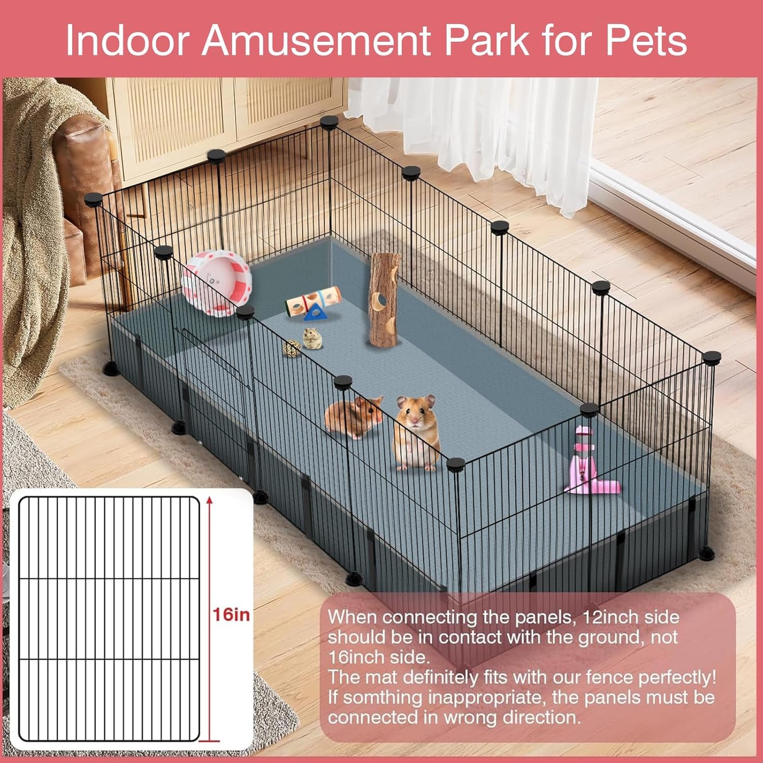 12 Panels Small Animal Playpen, 48" 