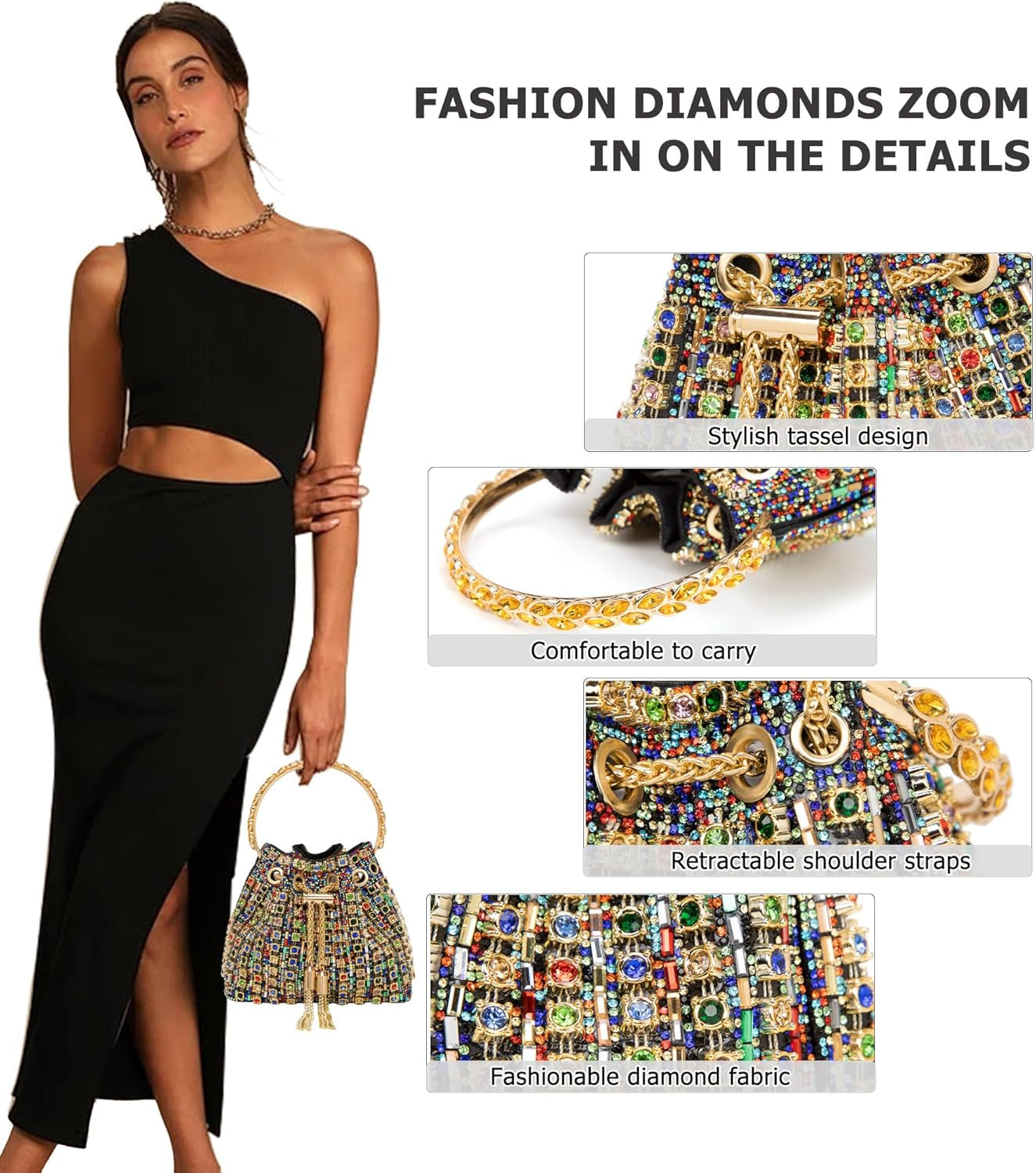 Sparkly Diamond Evening Bag Clutch Purse