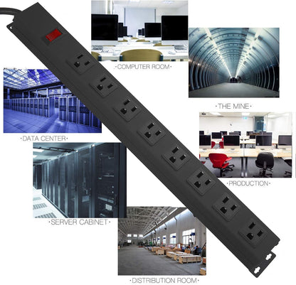 Metal 8 Outlet Mountable Power Strip