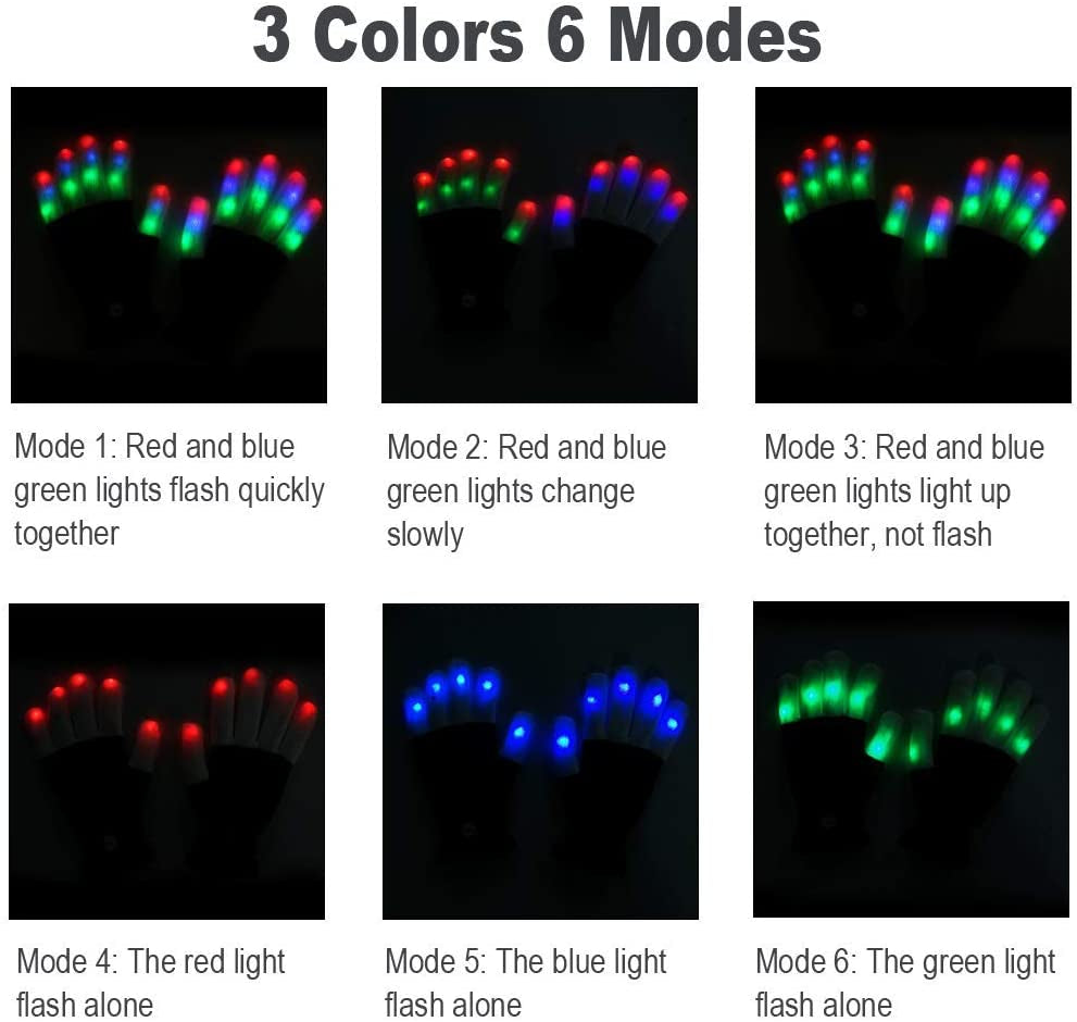 LED Light up Gloves Flashing Sensory Toy