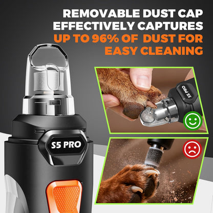 Whisper Quiet Dog Nail Grinder with 4 LED