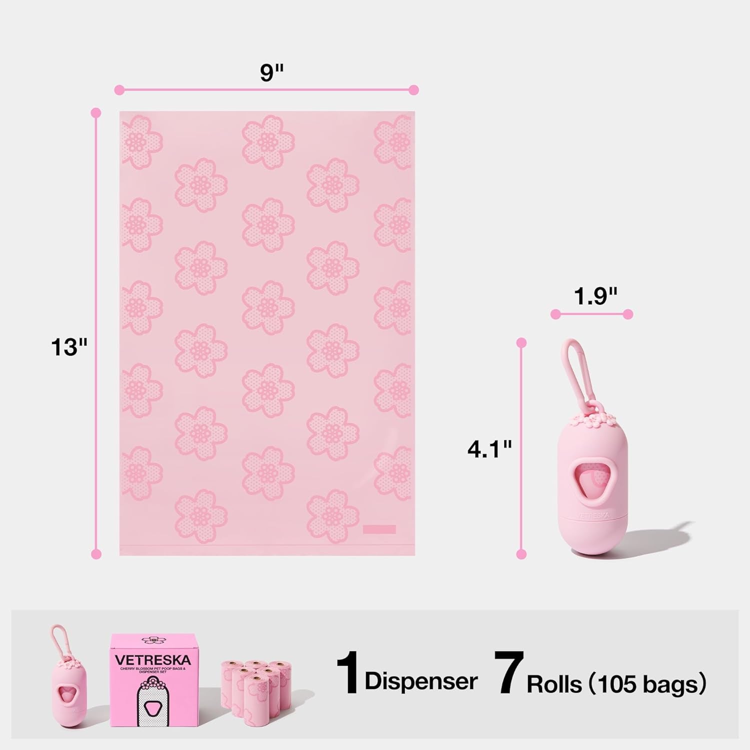 Dog Poop Bag Dispenser , Cherry Blossom