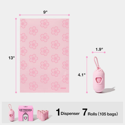 Dog Poop Bag Dispenser , Cherry Blossom