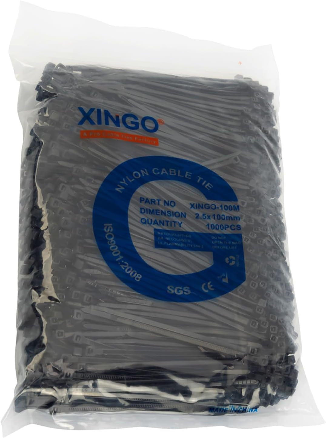 Black Cable Zip Ties 4 Inch, 1000 PCS 