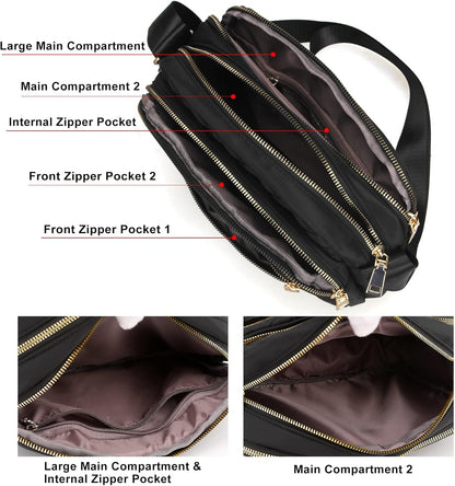 Medium Nylon Crossbody Bags for Women 