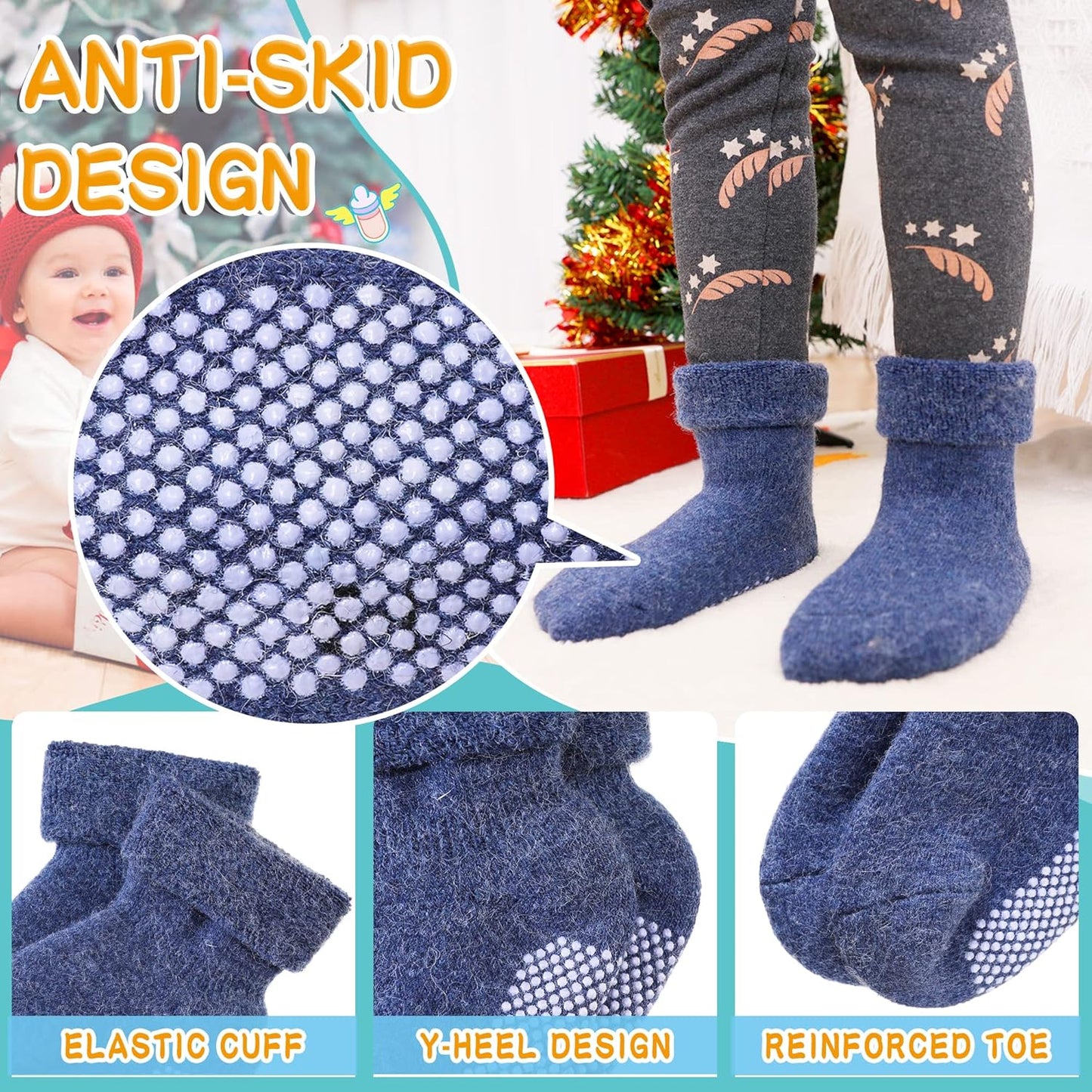 Baby Wool Grip Sock Soft Winter Warm