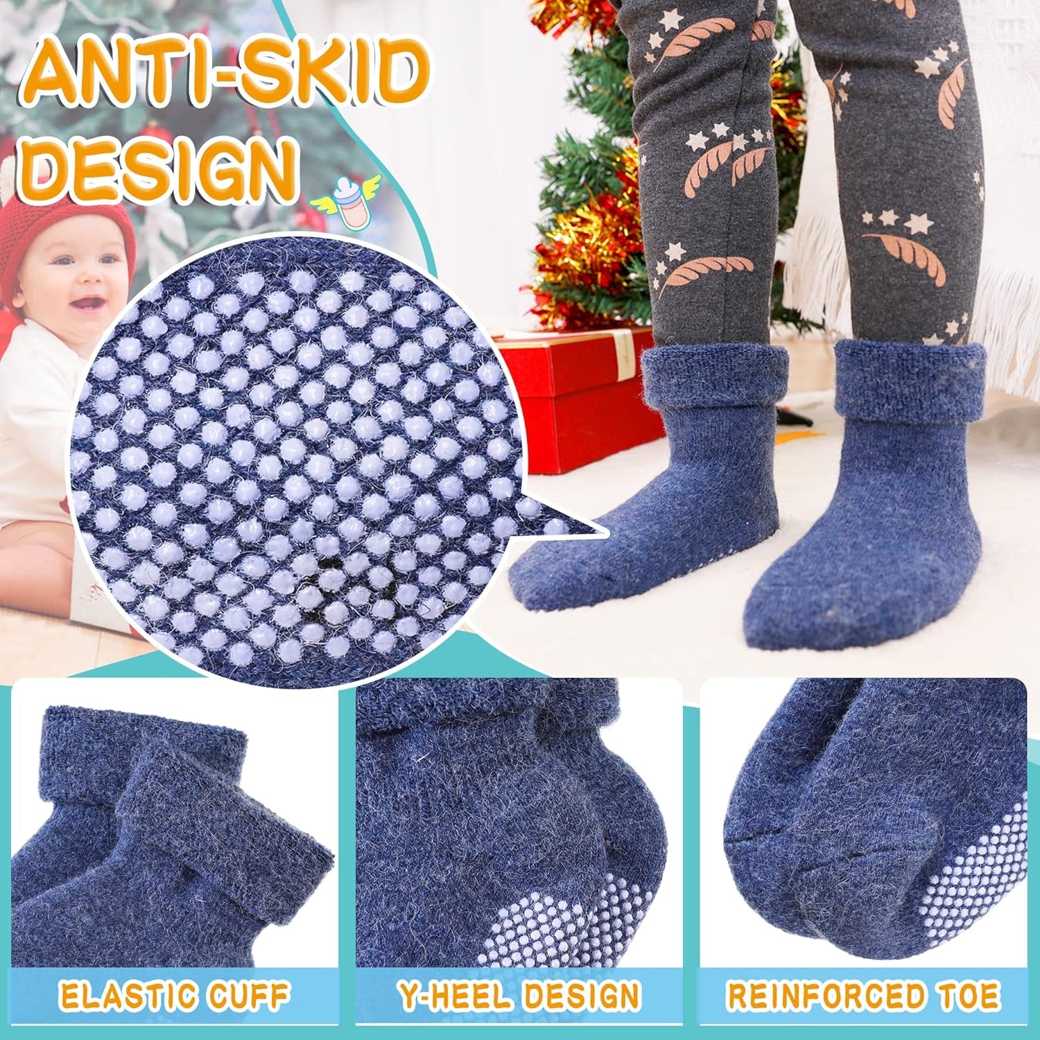 Baby Wool Grip Sock Soft Winter Warm