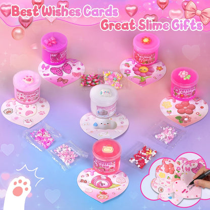 6 Pack Slimes Pink Slime Kids Cloud Kit