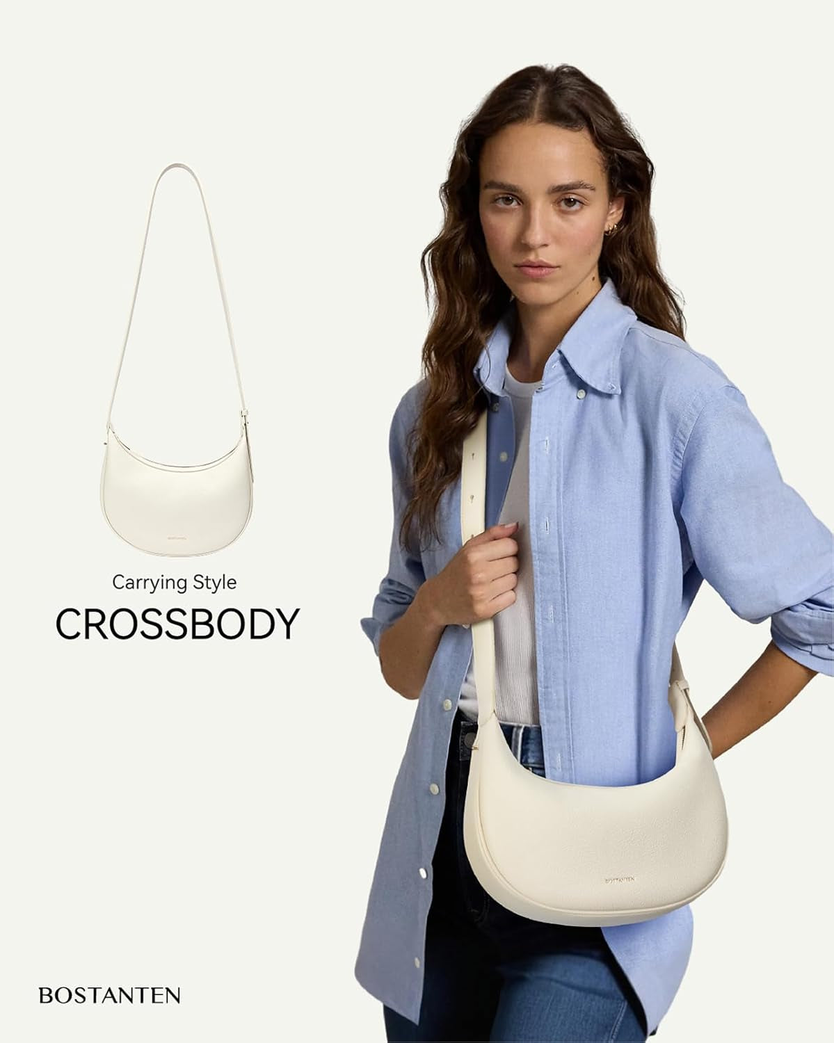 Crescent Shoulder Bag Vegan Leather 