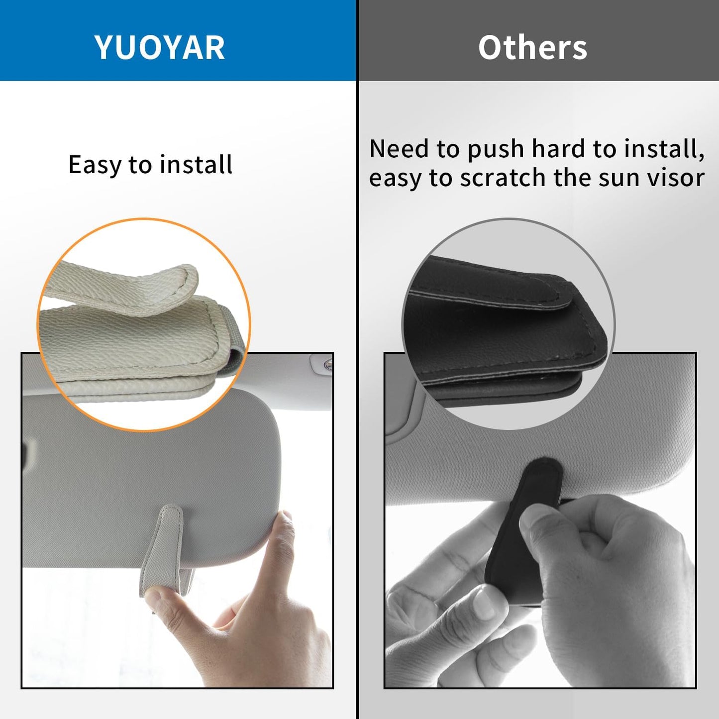2 Packs Magnetic Sunglass Holder for Car