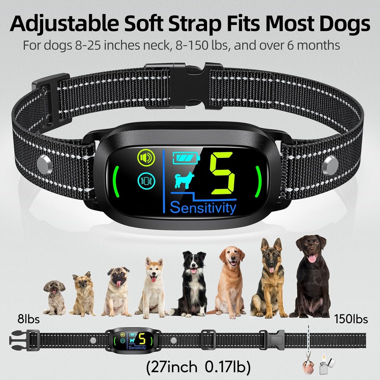Dog Bark Collar Rechargeable Smart Collar