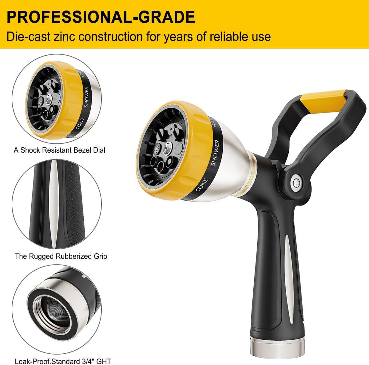 Heavy Duty Fireman'S Hose Nozzle, Metal