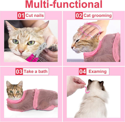 5 Pcs Cat Bathing Bag Set Grooming Bag