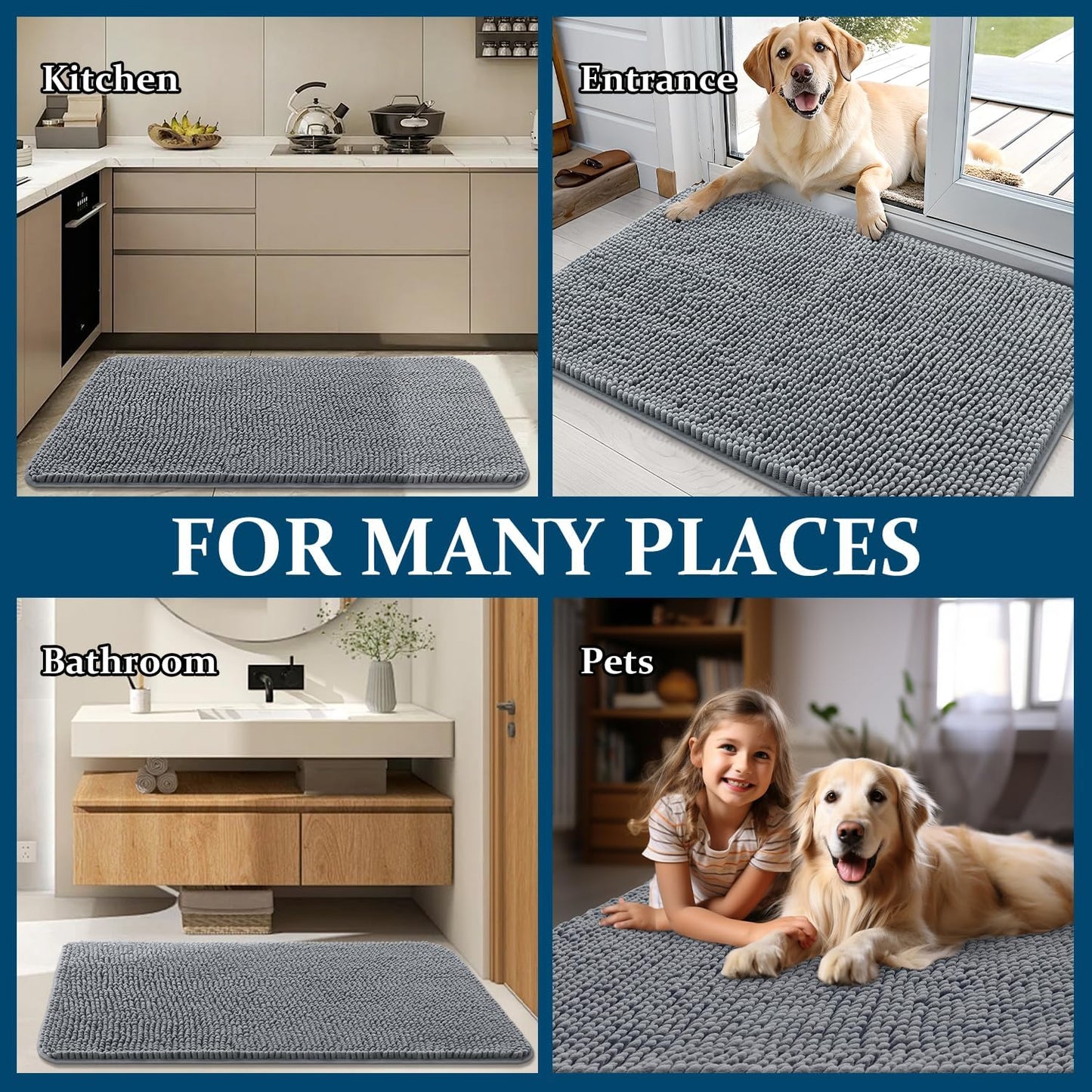 Dog Door Mat for Muddy Paws 30X20