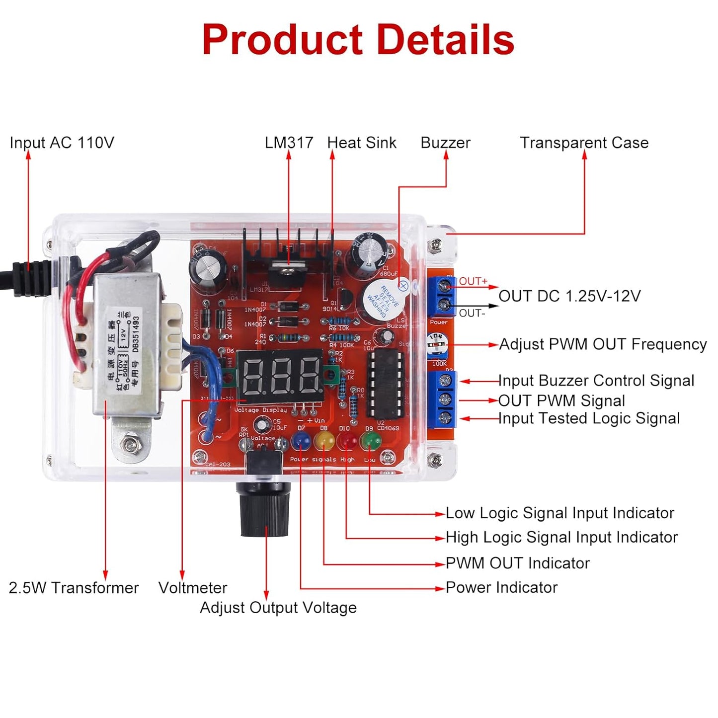 LM317 Adjustable Power Supply DIY Kit