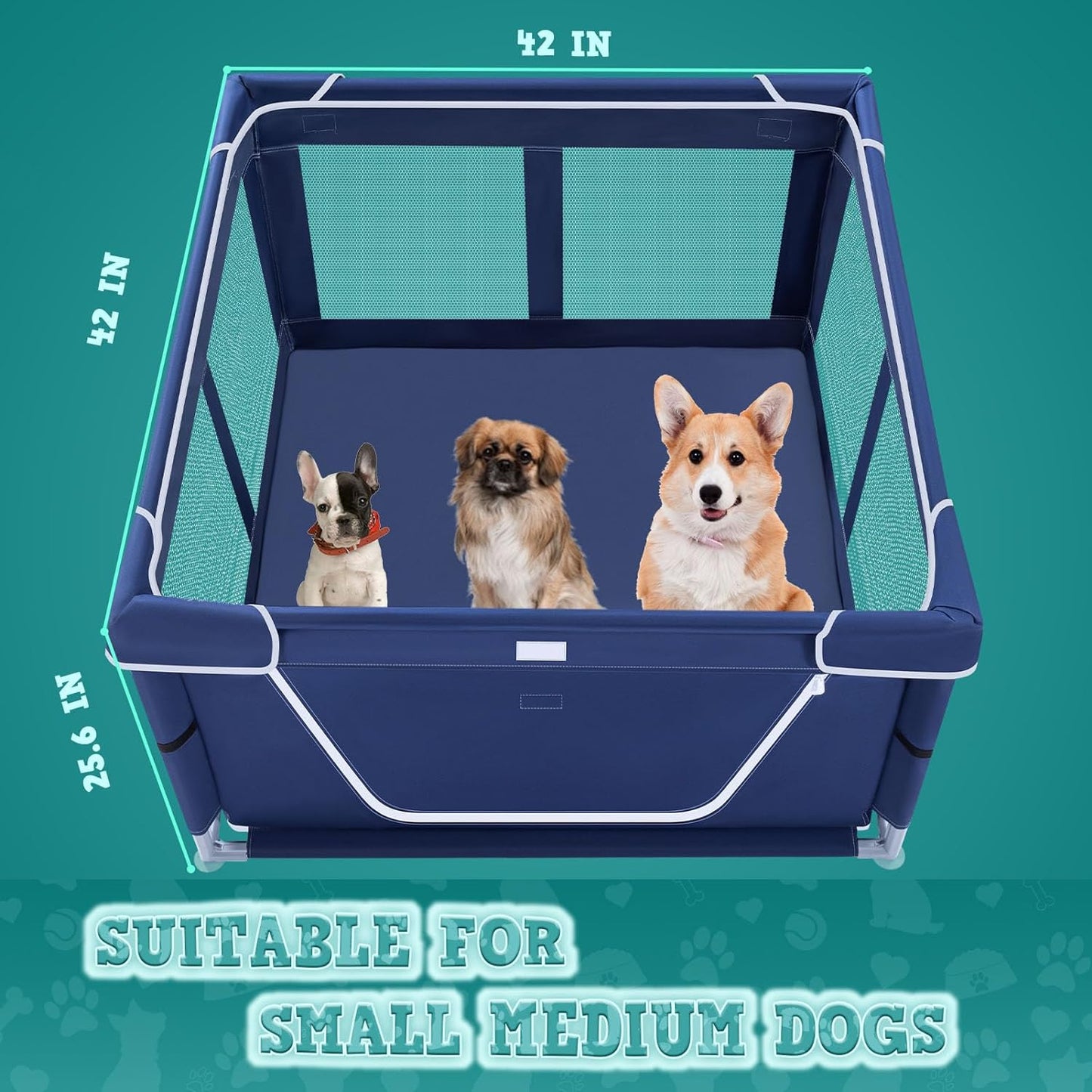 42X42 Inches Puppy Playpen with Gate