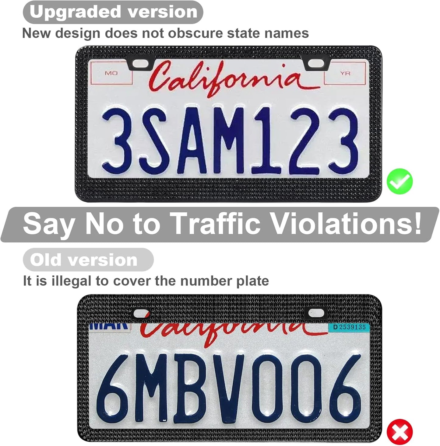 2 Pack Bling License Plate Frames ,Women