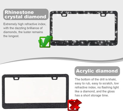2 Pack Bling License Plate Frames ,Women