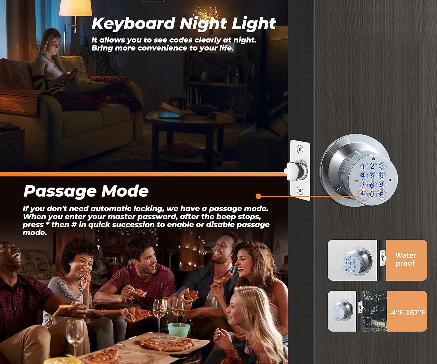 Keyless Electronic Entry Door Knob
