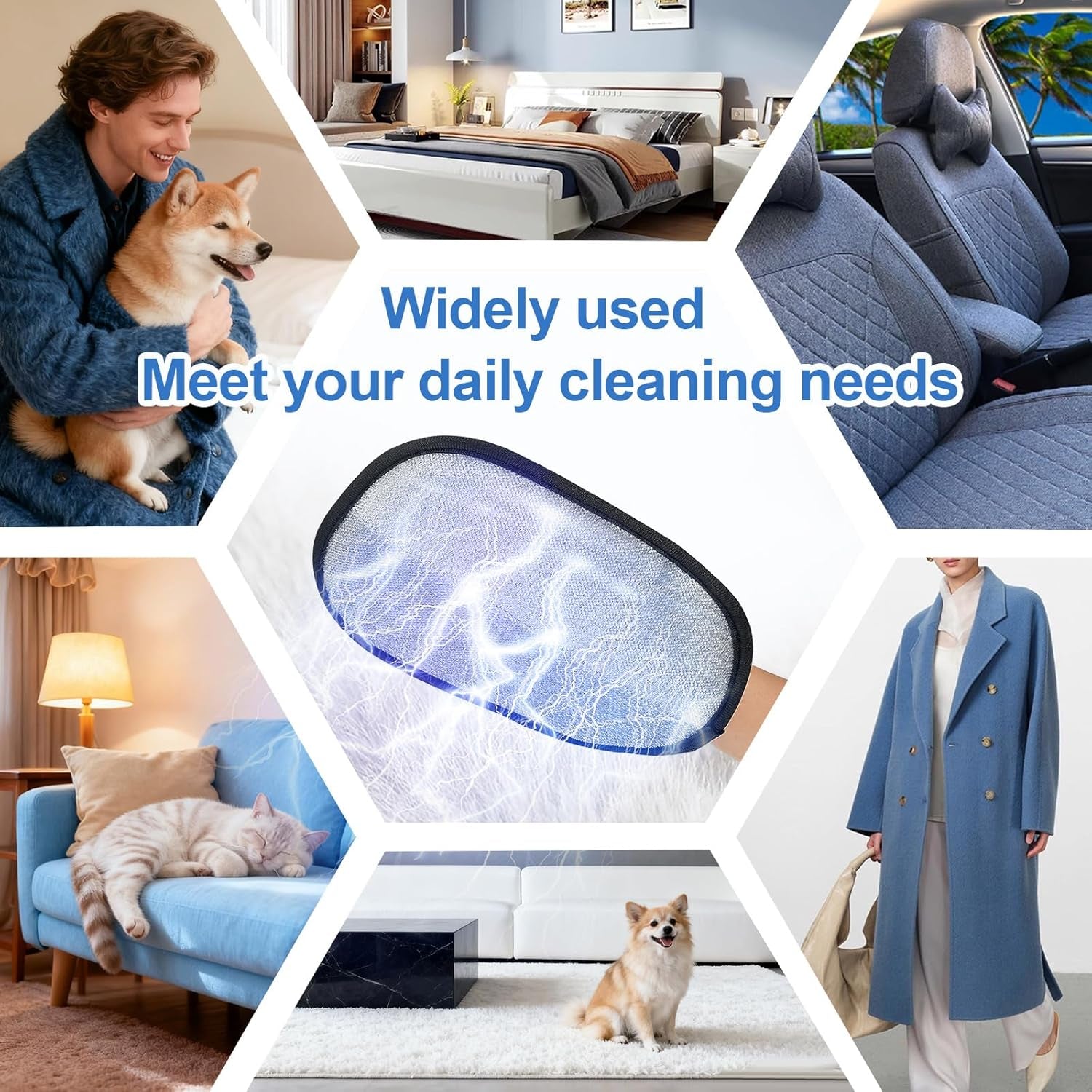 Pet Hair Removal Glove for Cats & Dogs