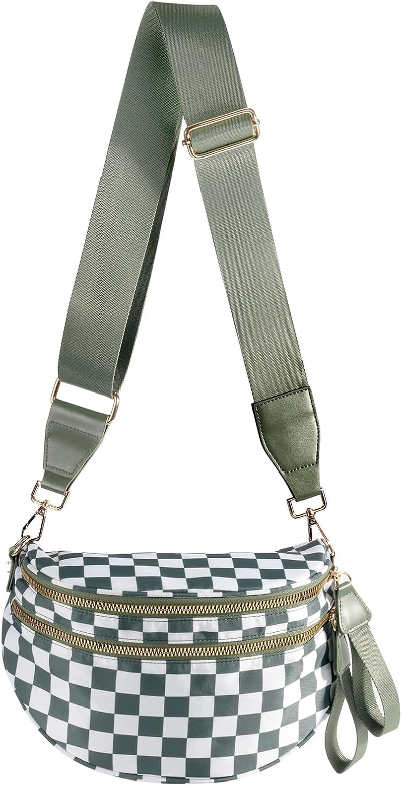 Black and White Checkered Crossbody Bag