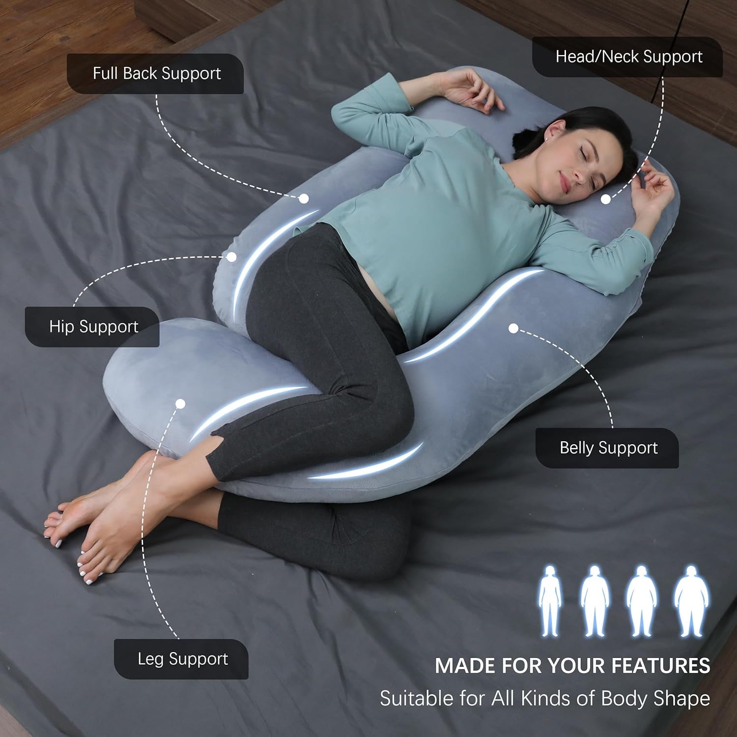 Pregnancy Pillows for Sleeping - 57 Inch
