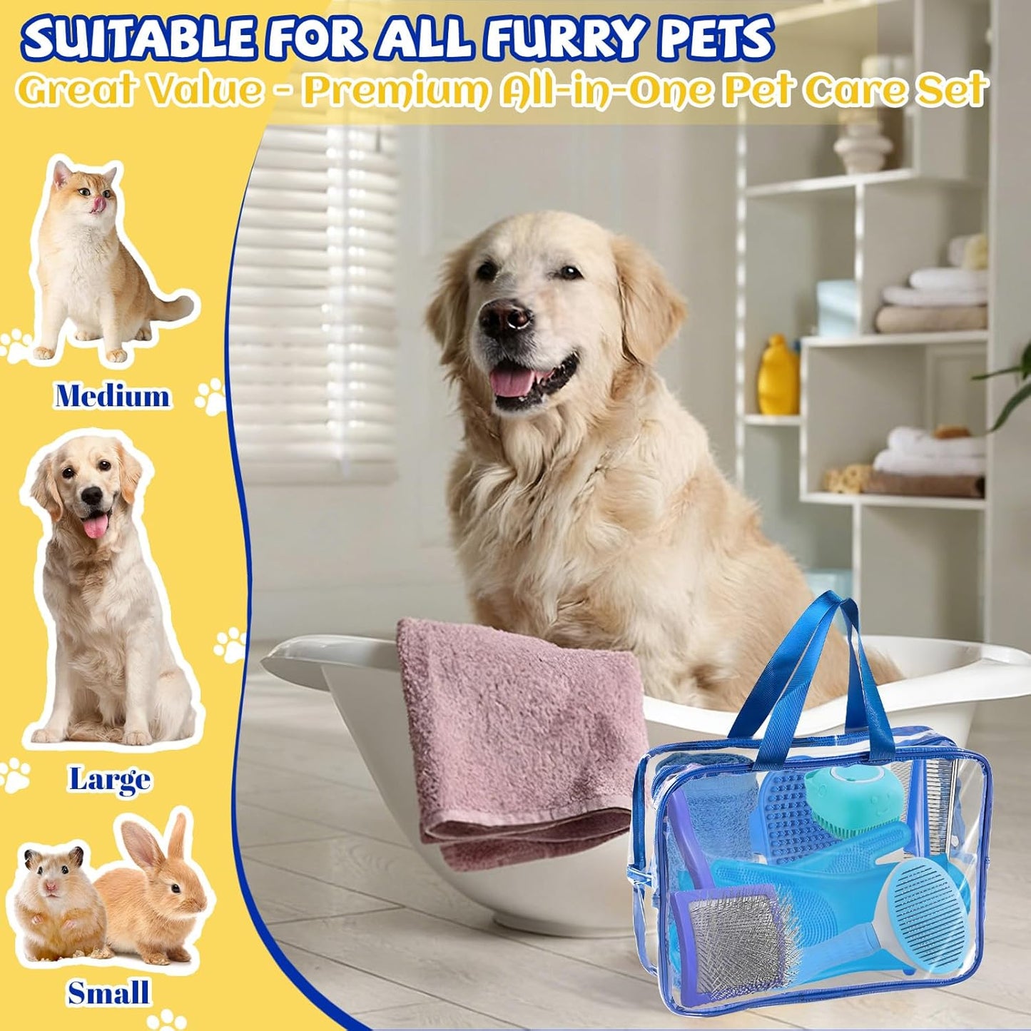 8PCS Dog Slicker Brush for Dogs Grooming