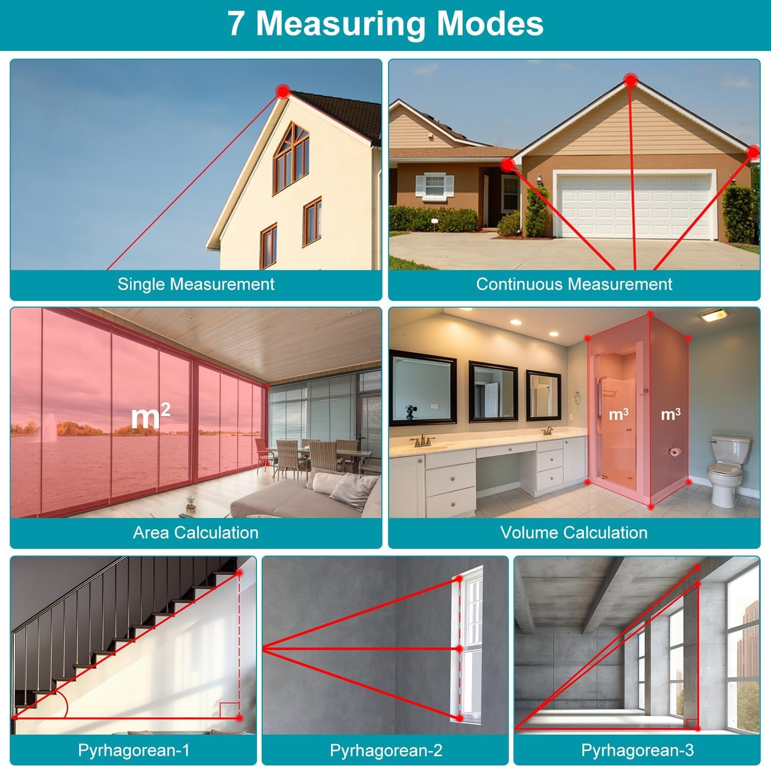 393Ft Dual Laser Distance Measuring Tool