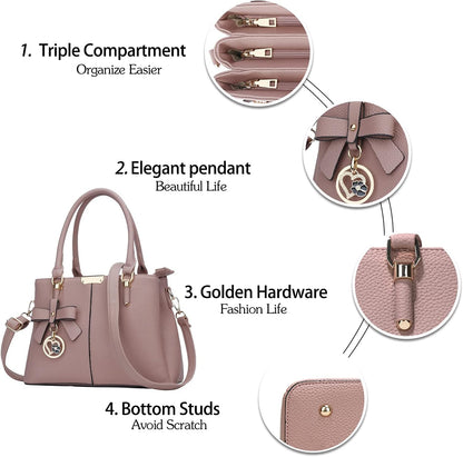 3 Zippered Compartments Purses 
