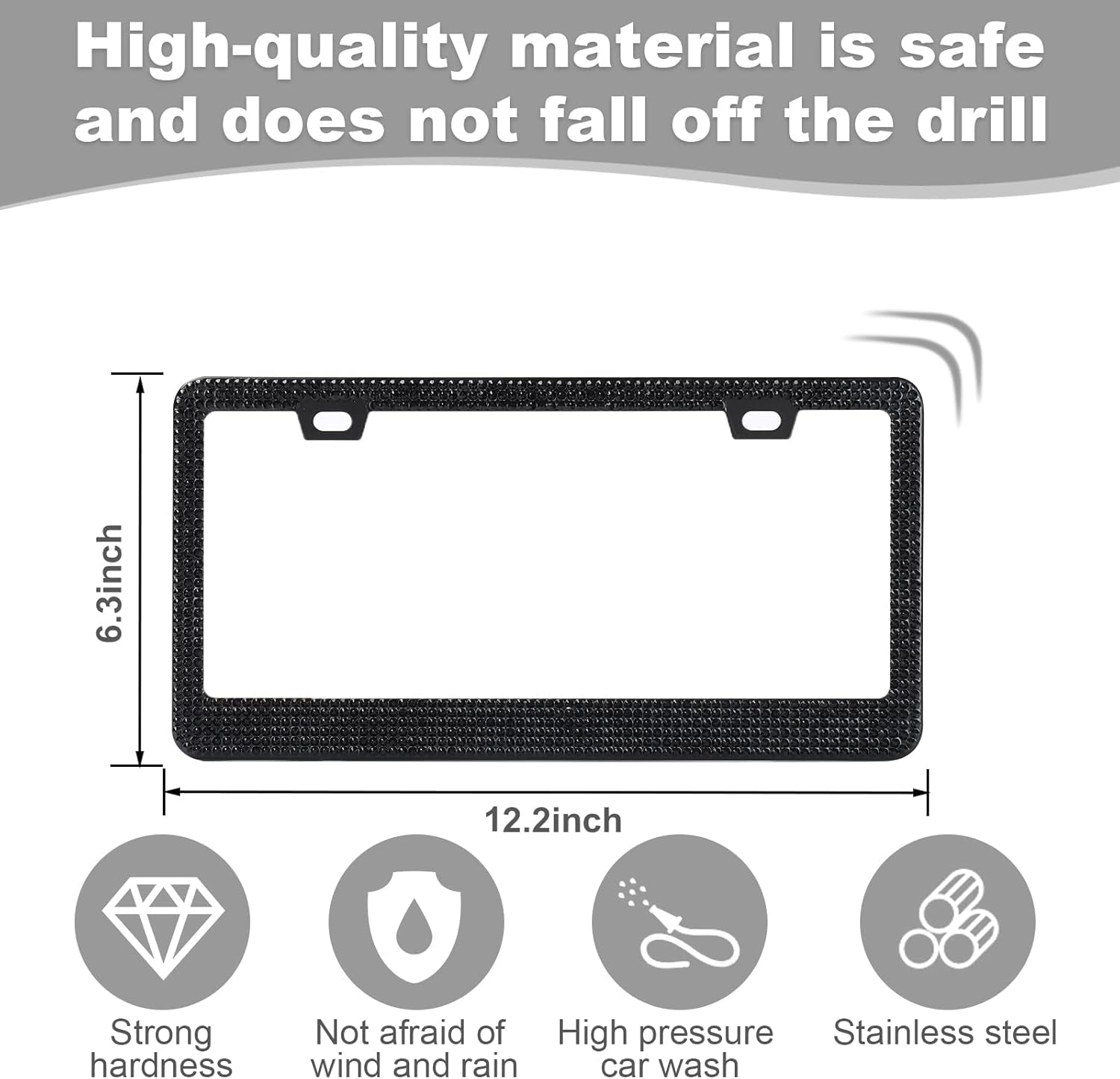2 Pack Bling License Plate Frames ,Women