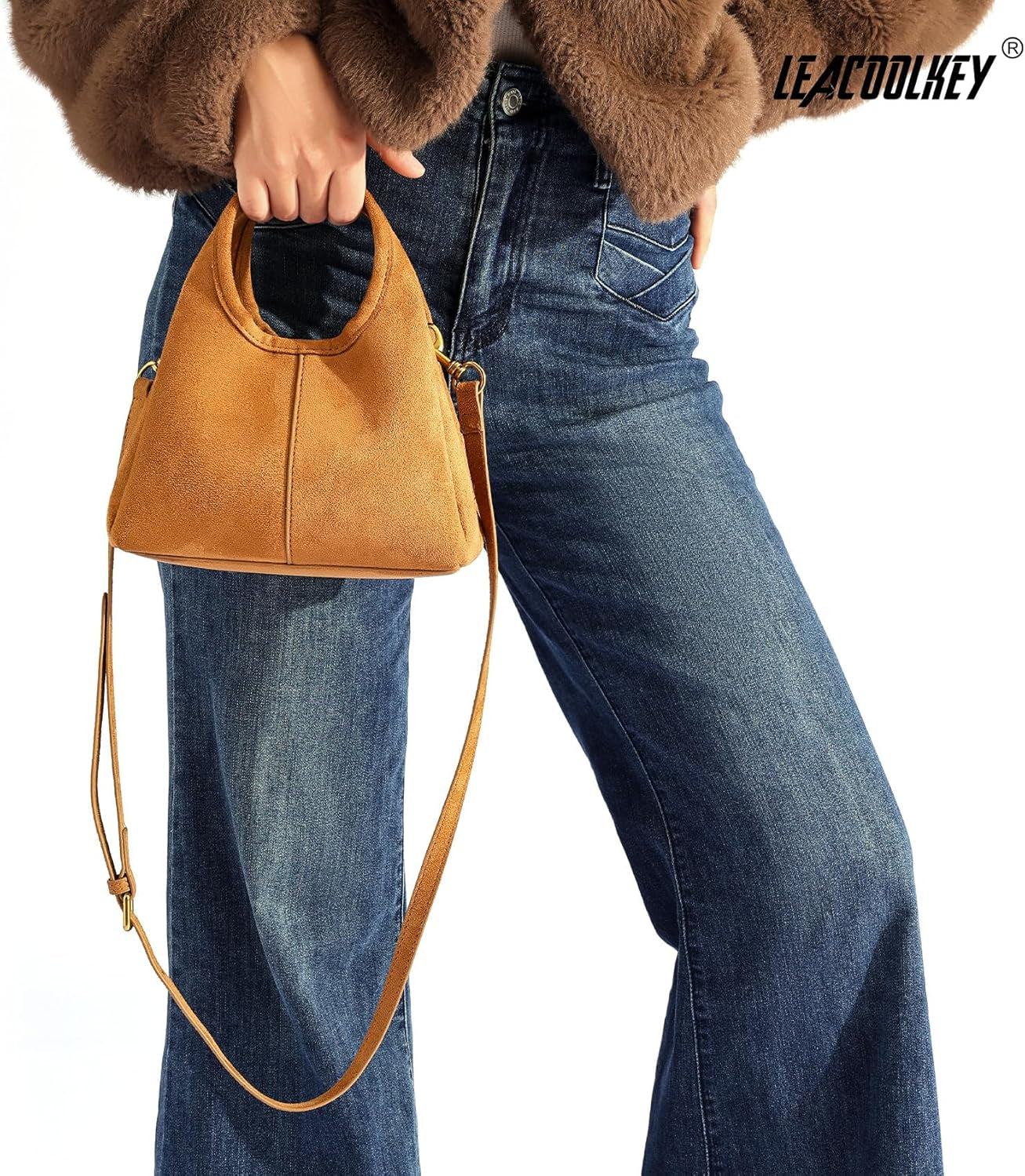 Women'S Suede Bag Small Top Handle 