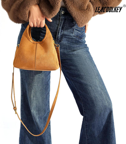 Women'S Suede Bag Small Top Handle 