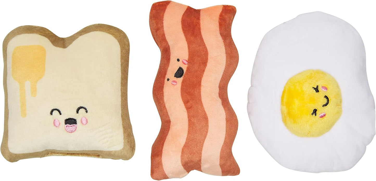 Barkfast Dog Toys, Set of 3, Plush Pet
