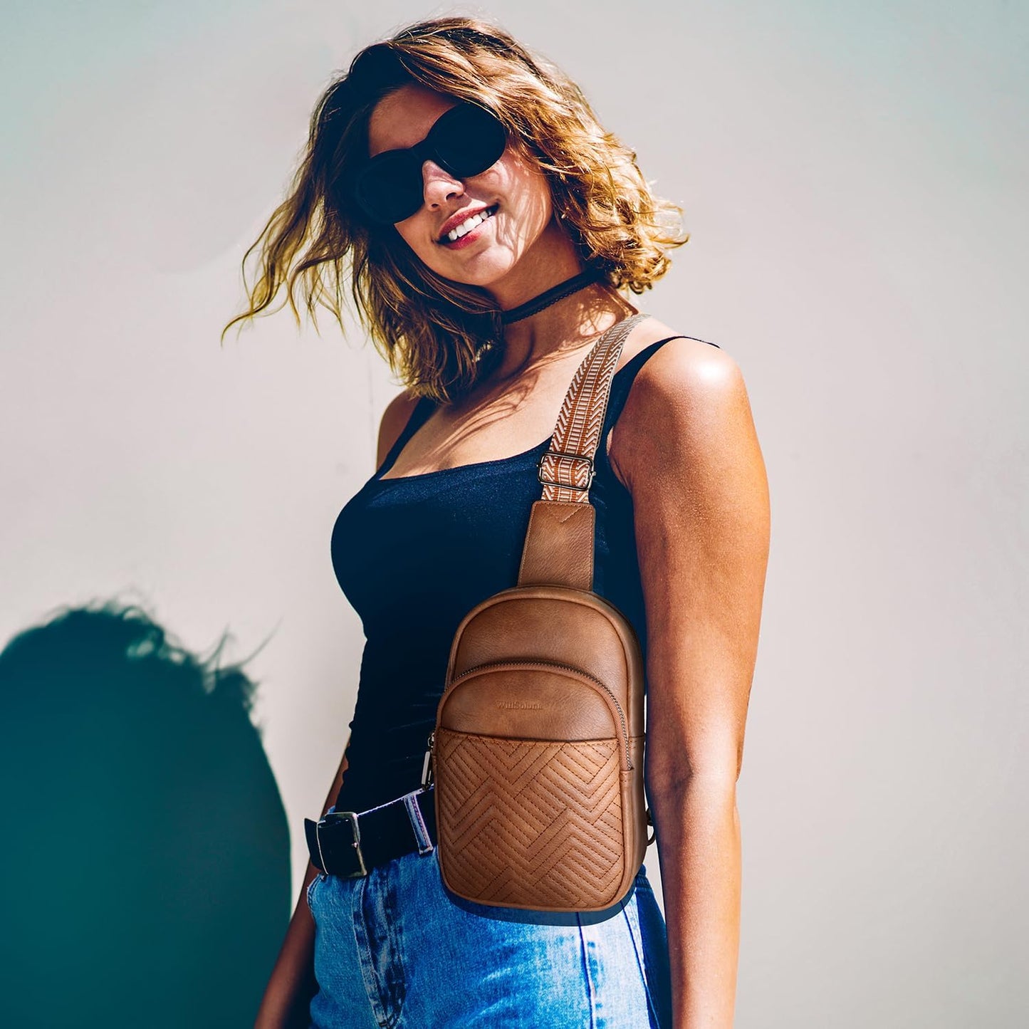 Leather Crossbody Bags for Women Small 