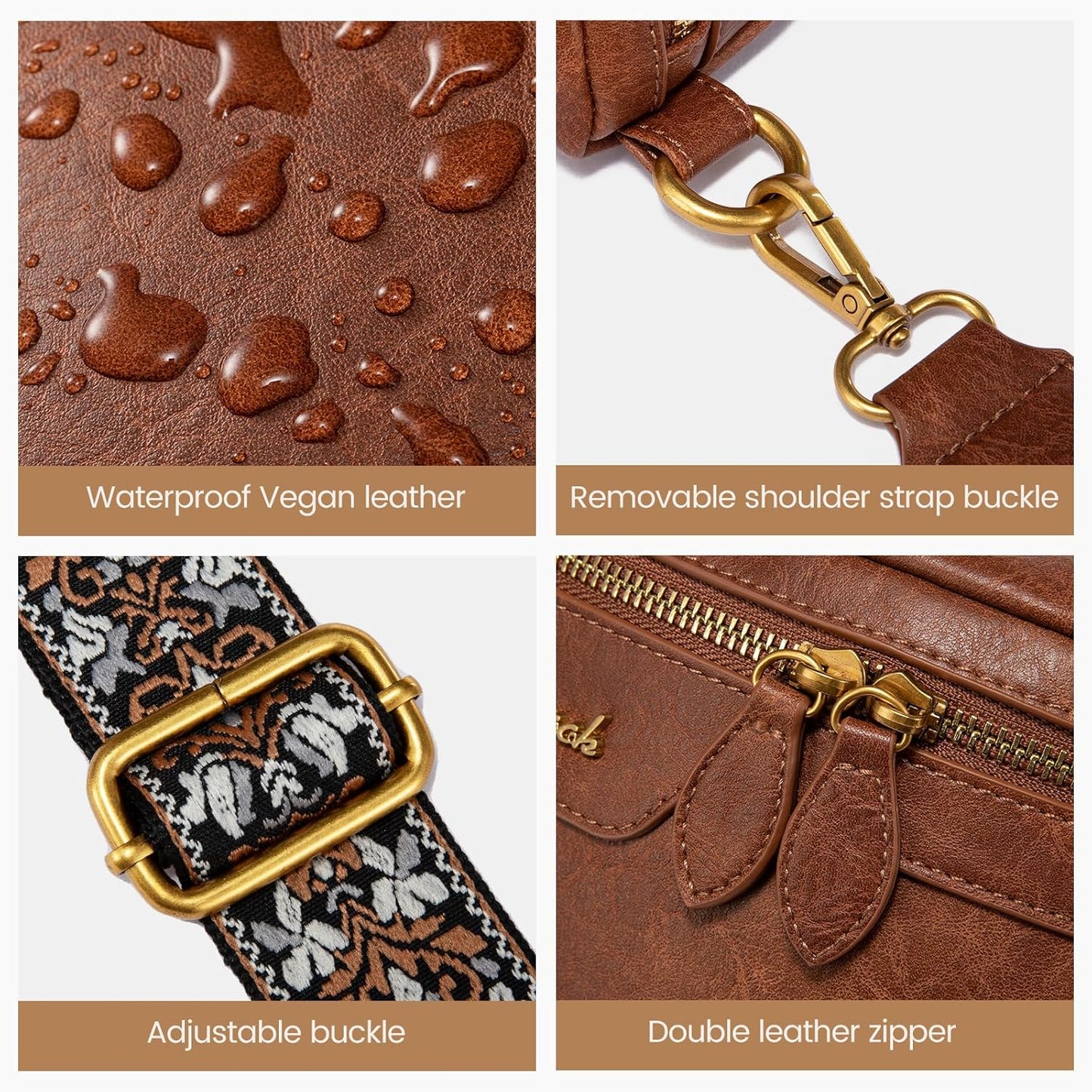 Fanny Packs for Women Cross Body, Vegan