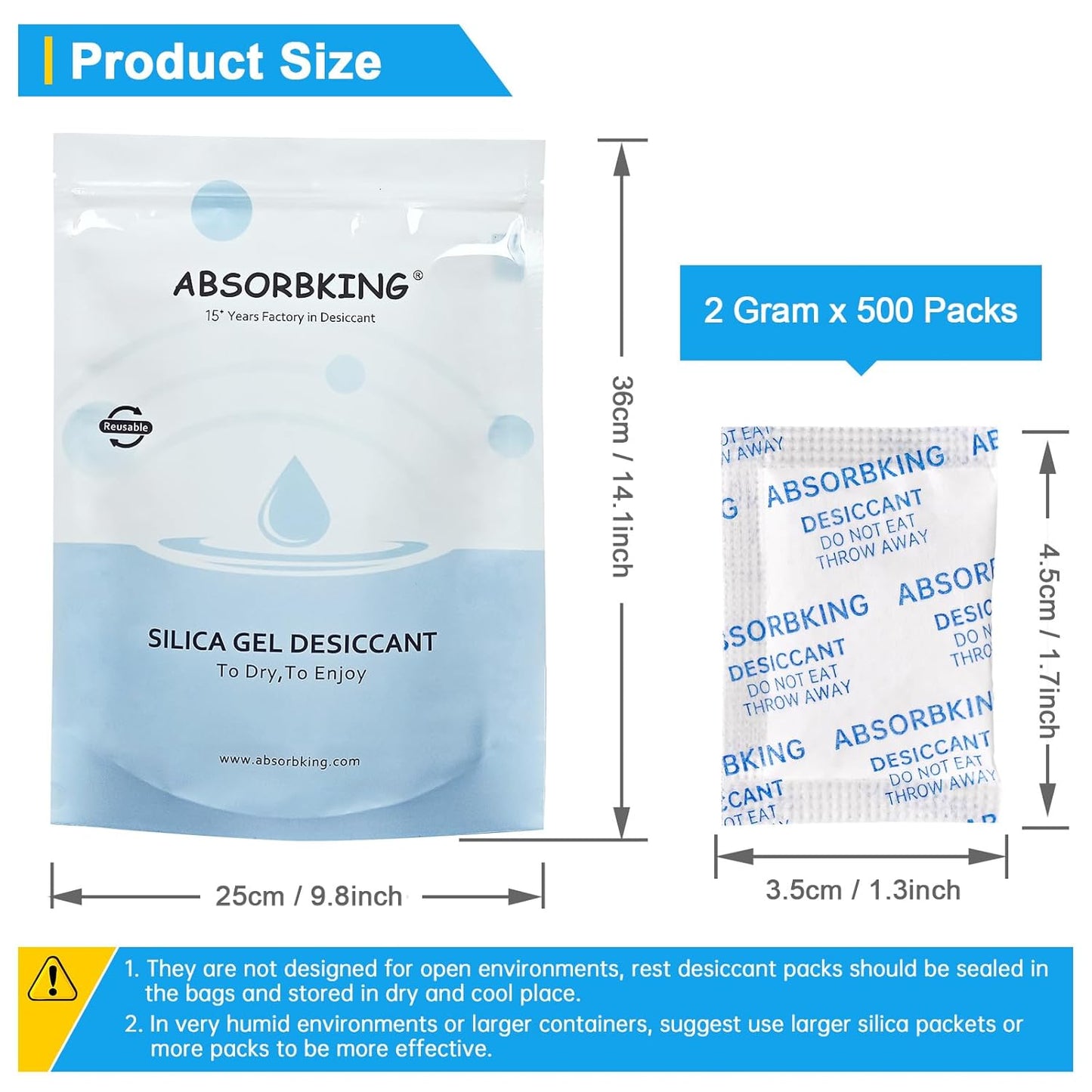 Desiccant Packs – 2 Gram 500 Packs