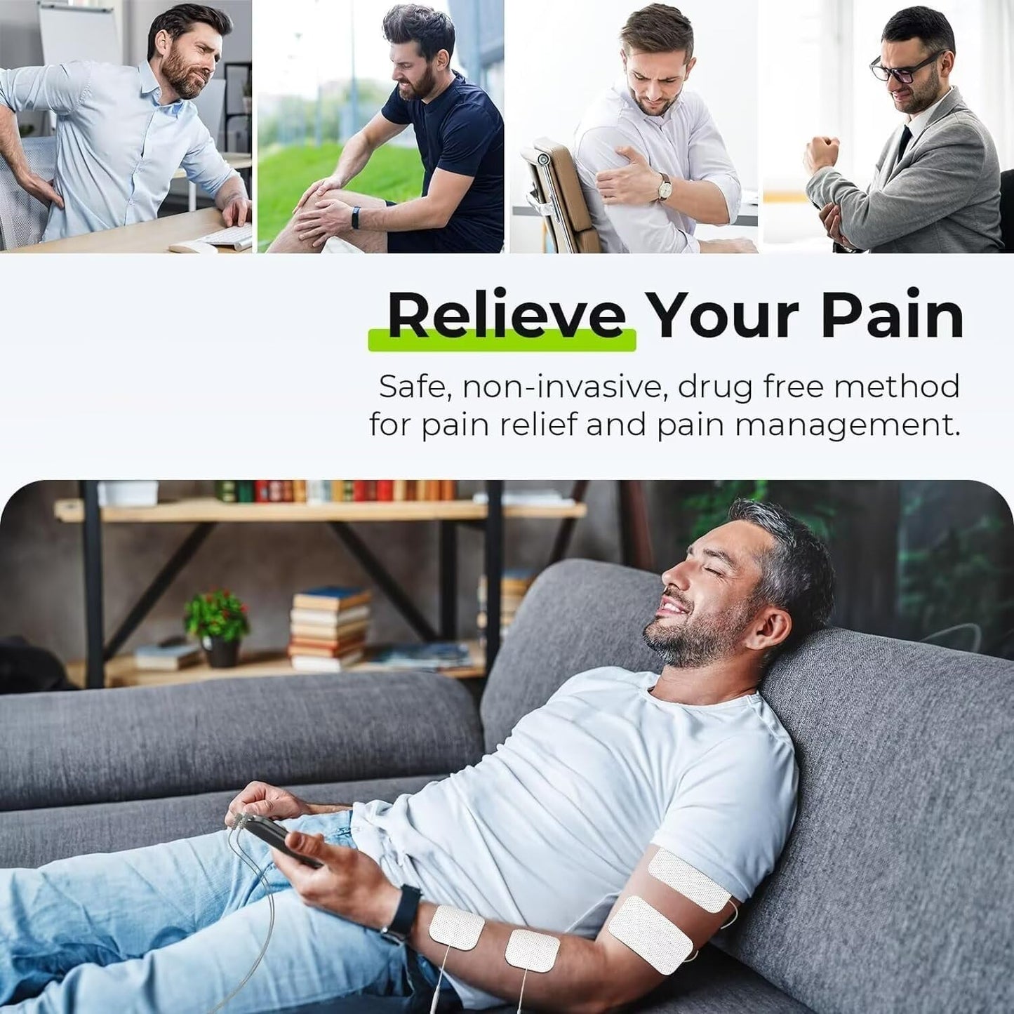 3-In-1 TENS Unit Muscle Stimulator, EMS