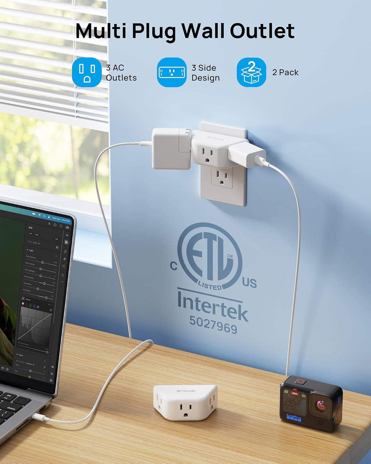 Multi Plug Outlet Extender 2 Pack 