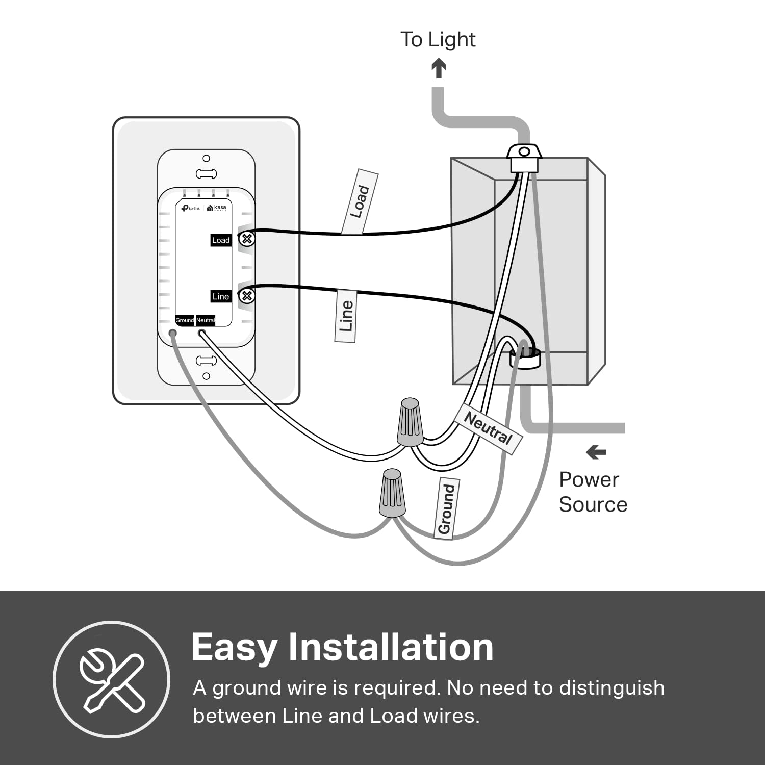 Light Switch HS200, Single Pole, Needs