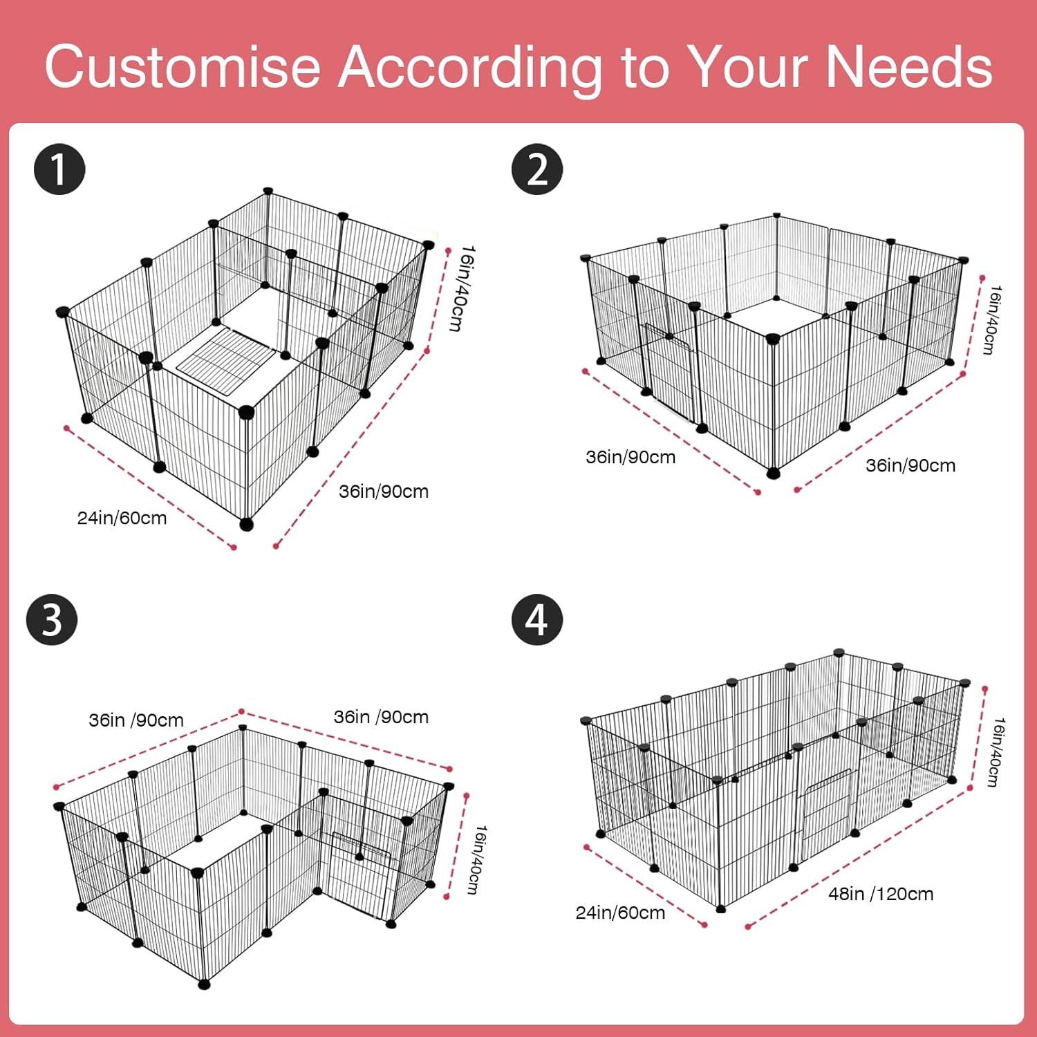 12 Panels Small Animal Playpen, 48" 