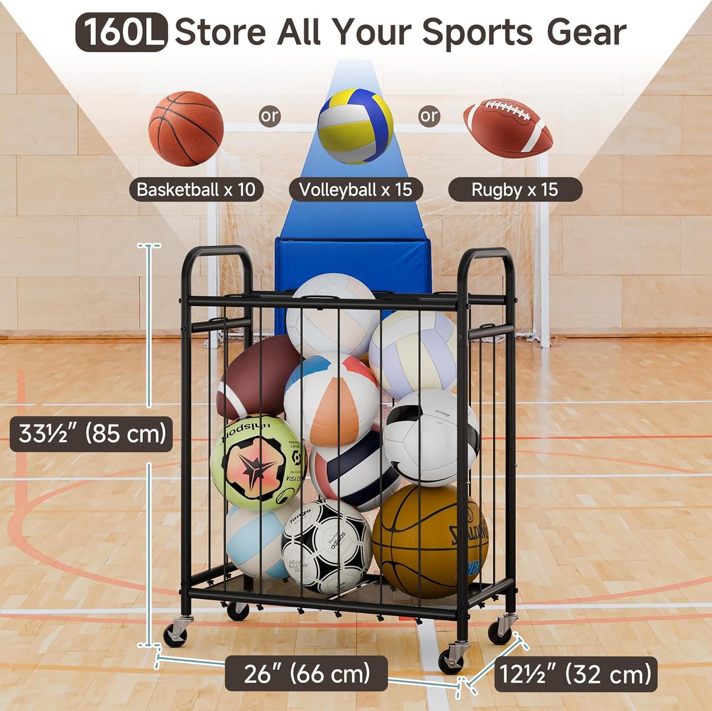 Ball Storage with Wheels, Ball Cart 