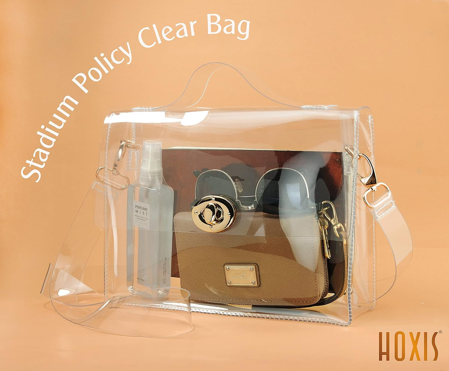Clear Bag with Turn Lock Closure Women'S
