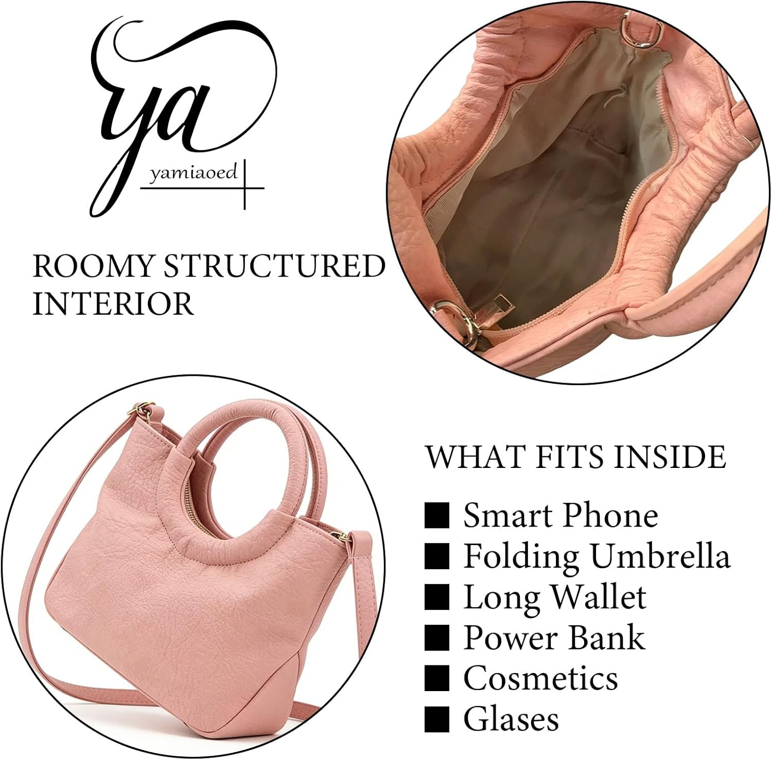 Women Woven Handle Bag PU Leather 