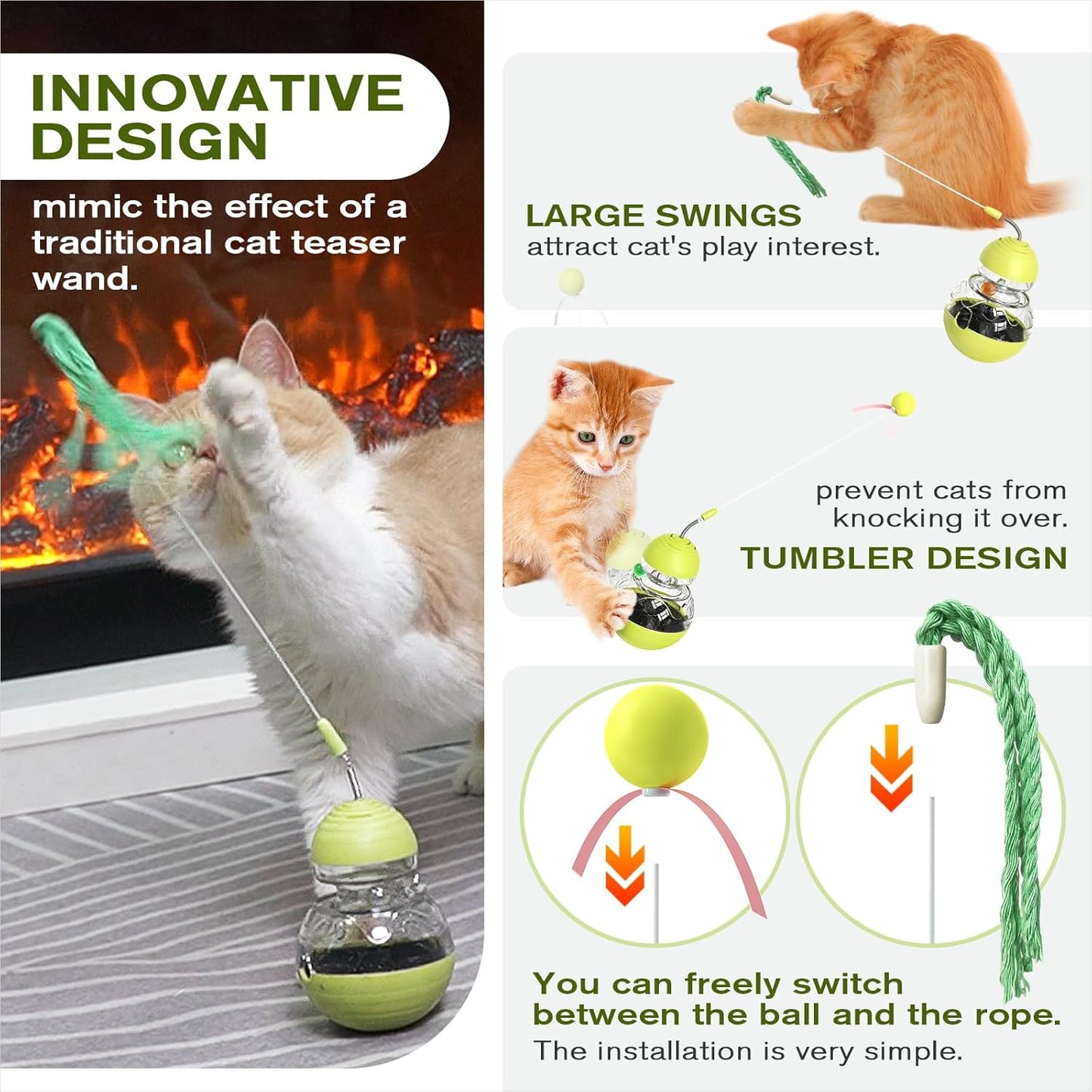 Cat Toy for Indoor Cats Wobble Treat 