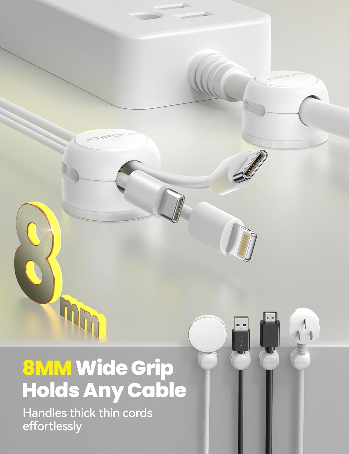 8-Pack  Magnetic Cable Clips Organizer