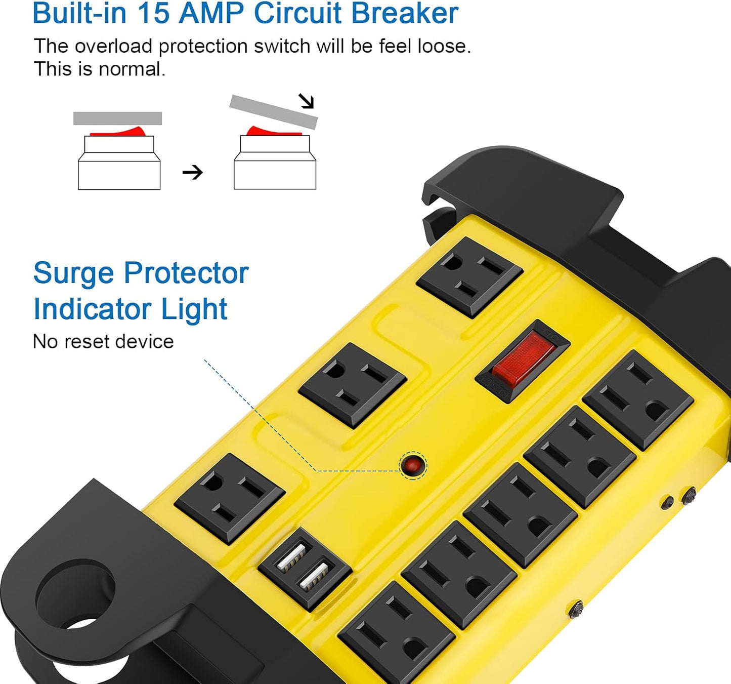 Heavy Duty Power Strip with USB,Workshop