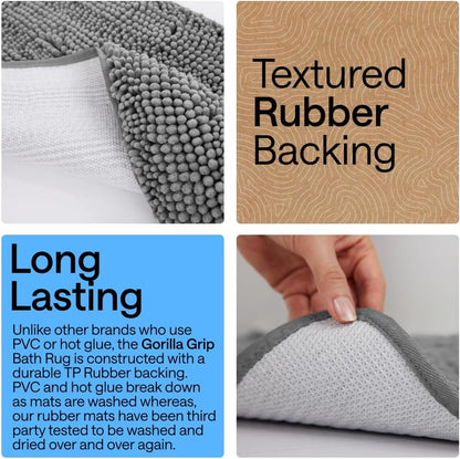 GORILLA GRIP Bath Rug Mat, Thick Soft