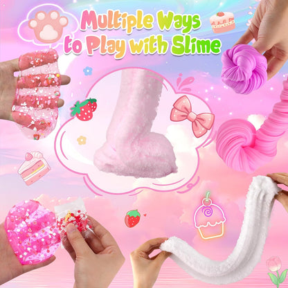6 Pack Slimes Pink Slime Kids Cloud Kit