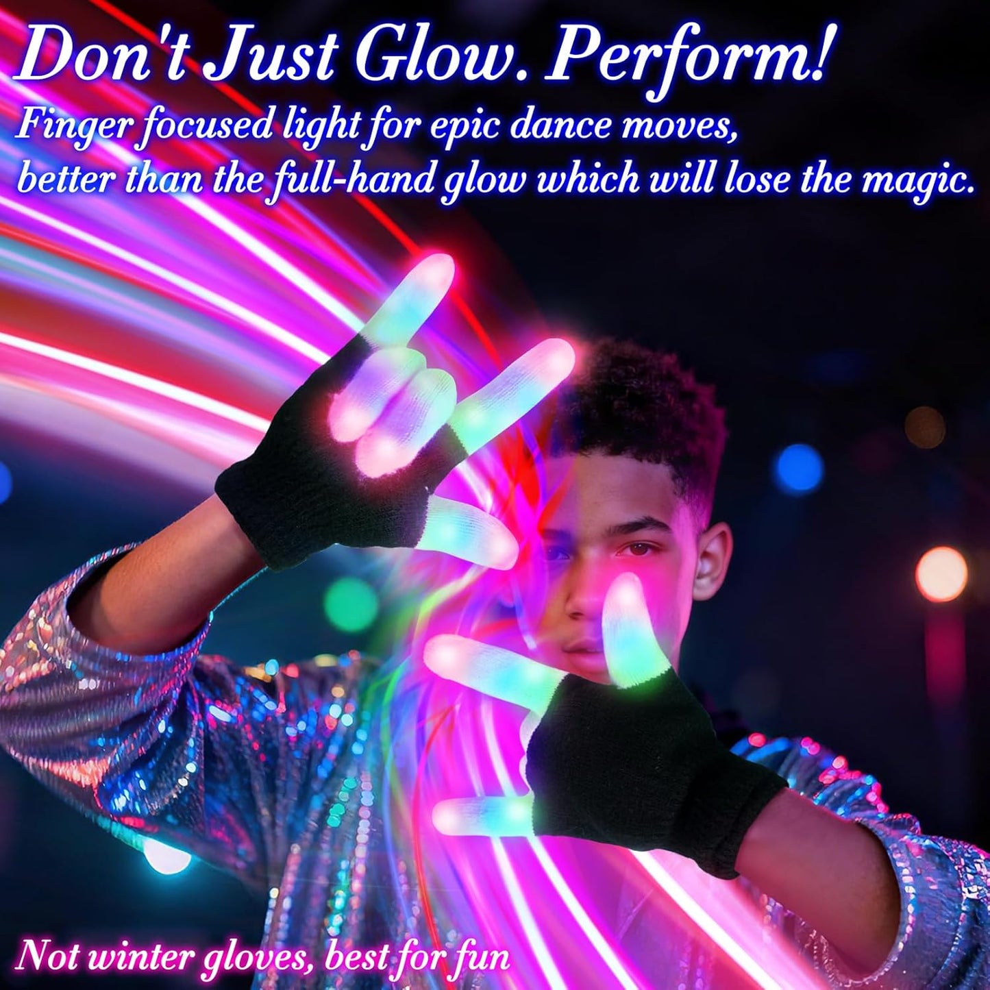 LED Light up Gloves Flashing Sensory Toy